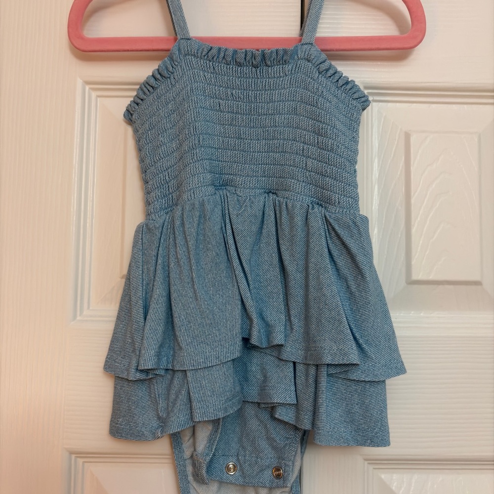 Posh Peanut Light Denim Romper